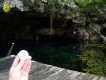 Bürogolf Online in einer Cenote in Akumal in Mexico
